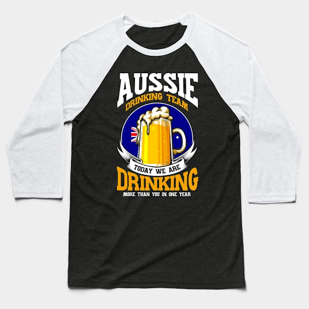 Beer Australian Flag Australia Gift Baseball T-Shirt by Toeffishirts